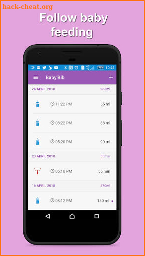 Baby bottle manager : Baby'bib screenshot