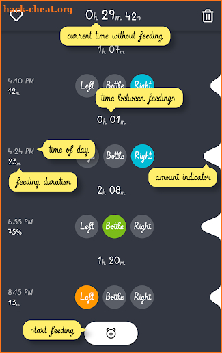 Baby Feeding - Simple feed tracker and timer screenshot