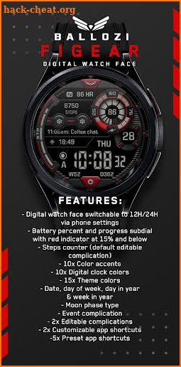 BALLOZI FIGEAR Watch Face screenshot