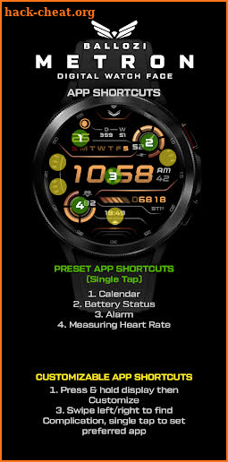 BALLOZI Metron Watch Face screenshot