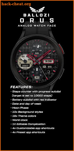 BALLOZI Orus Watch Face screenshot