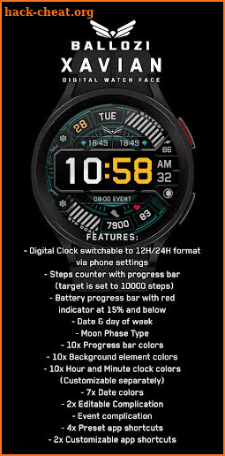 BALLOZI Xavian Watch Face screenshot