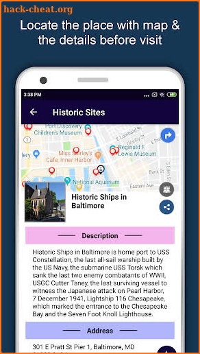 Baltimore Travel & Explore, Of screenshot