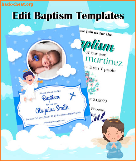 Baptism invitation maker screenshot