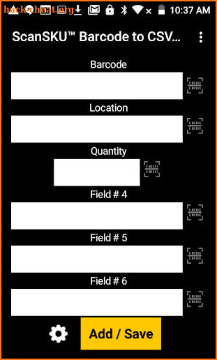 Barcode to CSV Spreadsheet screenshot