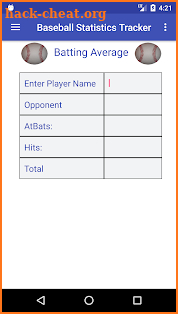 Baseball Statistics Tracker screenshot