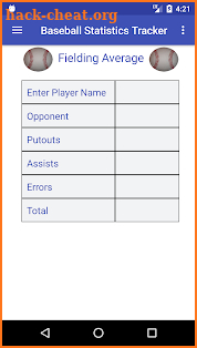 Baseball Statistics Tracker screenshot