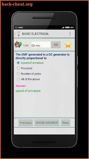 Basic Electrical Quiz (MCQ) screenshot