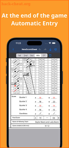 Basketball Digital Scoresheet screenshot