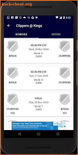 Basketball NBA Schedule & Scores screenshot