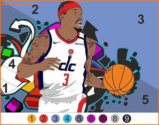 Basketball Sandbox - Tap color by number screenshot