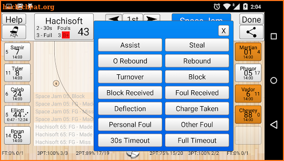 Basketball Stat Tracker screenshot