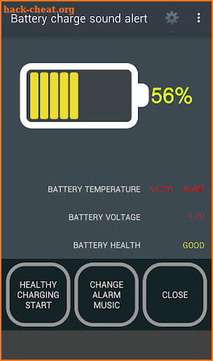 Battery charge sound alert screenshot