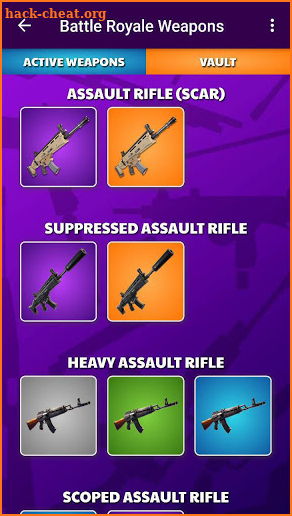 Battle Royale Weapons - All Statistics screenshot