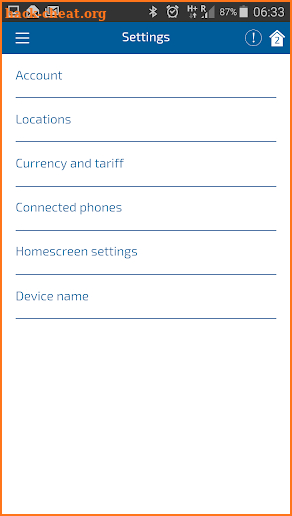 Baxi uSense smart thermostat screenshot