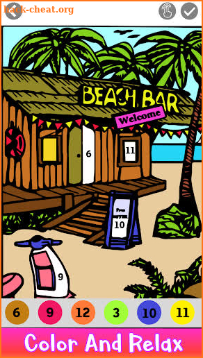 Beach Color by Number - Sea View Coloring Book screenshot