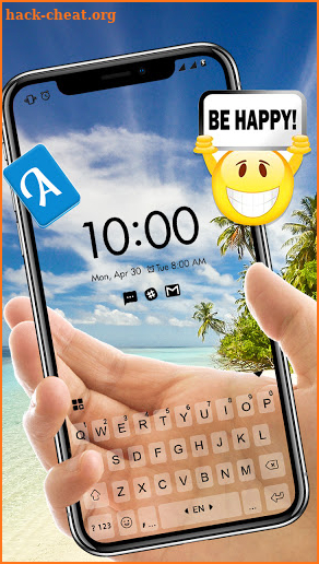 Beach Transparent Keyboard Background screenshot