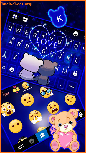 Bear Couple Love Keyboard Theme screenshot