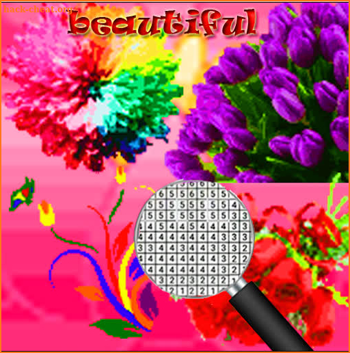 Beautiful flowers Pixel Art Coloring By Number screenshot