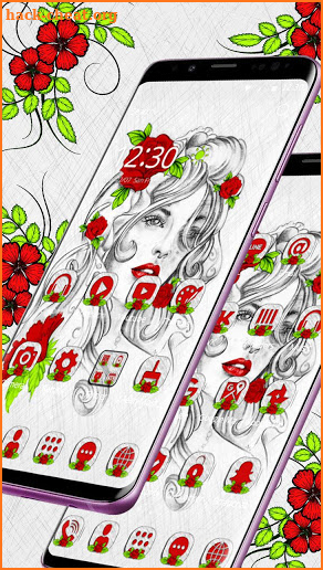 Beautiful Girl Rose Tattoo Theme screenshot