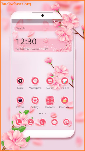 Beautiful Pink Flower Theme screenshot