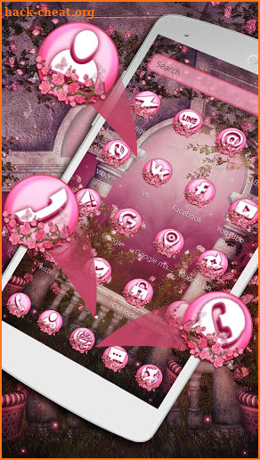 Beautiful Pink Rose Garden Theme screenshot