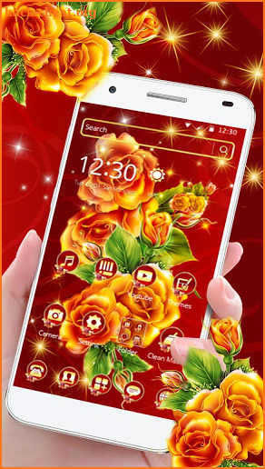 Beautiful Red Yellow Flower Theme🌻 screenshot