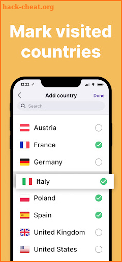 been: track visited countries screenshot