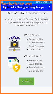 BeenVerified Information screenshot