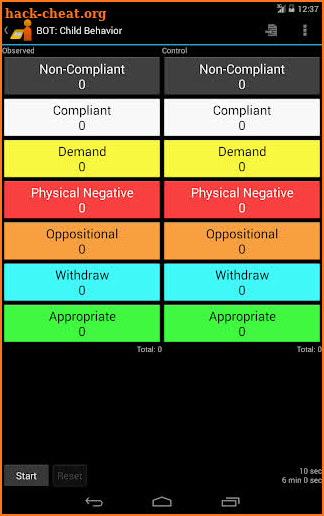 Behavioral Observation Tool screenshot