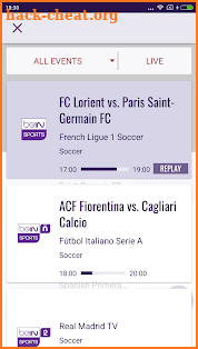 beIN SPORTS CONNECT screenshot