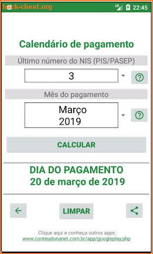 Benfício Família - 2019 - Datas dos pagamentos screenshot