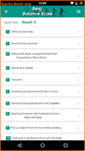 Berg Balance Scale screenshot