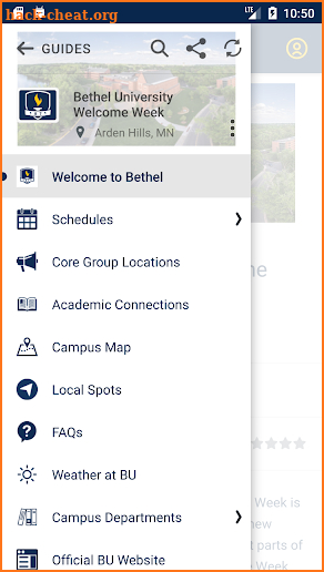 Bethel University screenshot