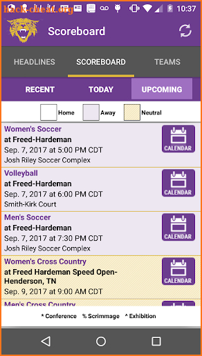 Bethel University Athletics screenshot