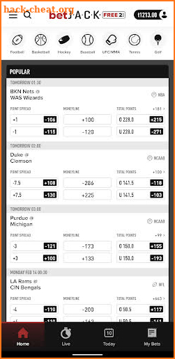 betJACK – Ohio’s Sportsbook screenshot