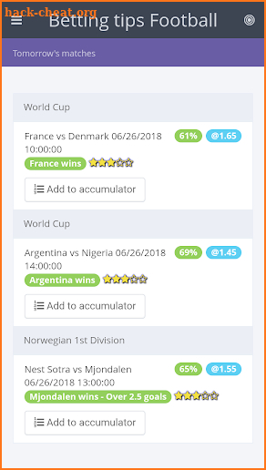 Betting tips football screenshot