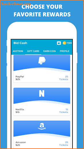 Bid Cash - Win Gift Cards & Cash Reward screenshot