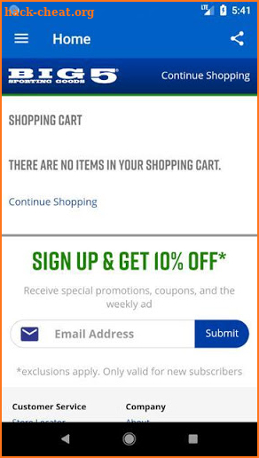 Big 5 Sporting Goods screenshot