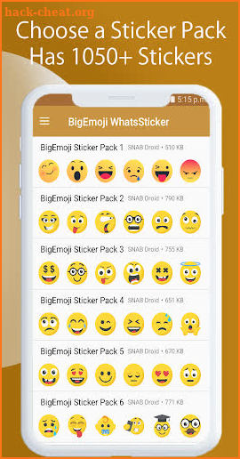 Big emoji stickers & Talk emoji for WhatsApp screenshot