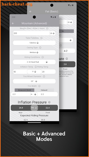 Bike Tire Pressure Calc screenshot