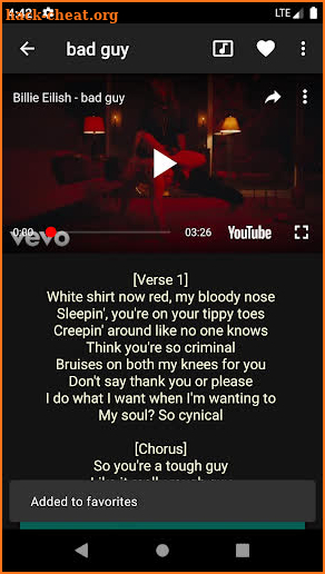 Billie Eilish Lyrics screenshot