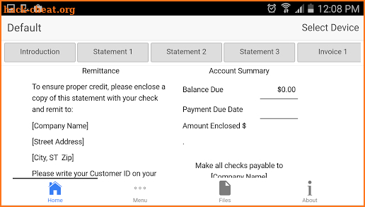 Billing Statement screenshot