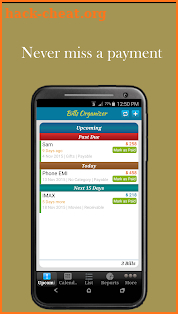 Bills Organizer with Sync screenshot