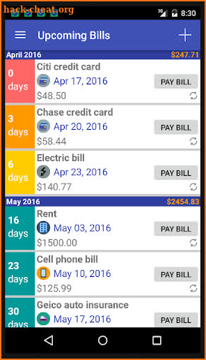 Bills Reminder screenshot