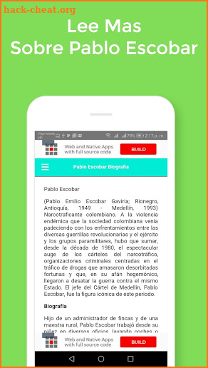 Biografía de Pablo Escobar screenshot