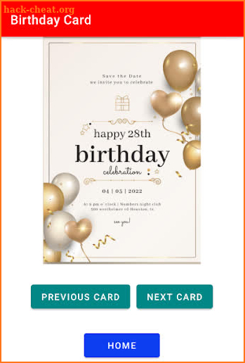 Birthday Card screenshot