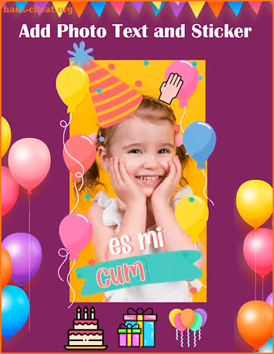 Birthday invitation card screenshot