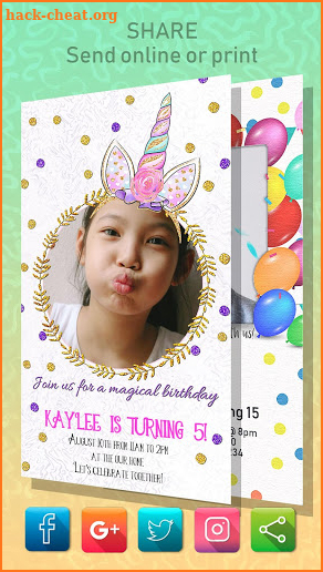 Birthday Photo Invitation Card screenshot