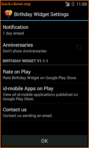 Birthday Widget screenshot